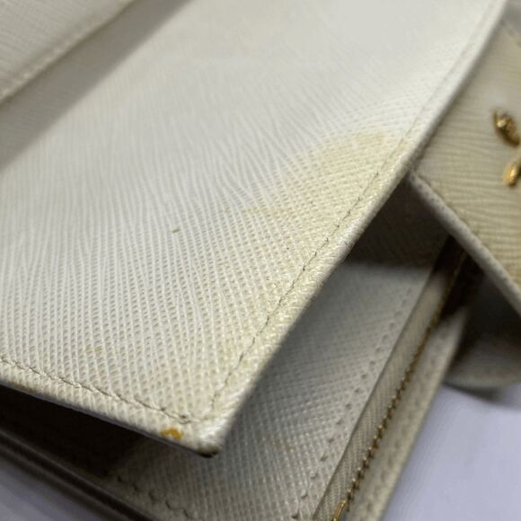 Authentic Prada Beige Saffiano Leather Wallet w/ Original Authenticity Card & Bo - Picture 15 of 16